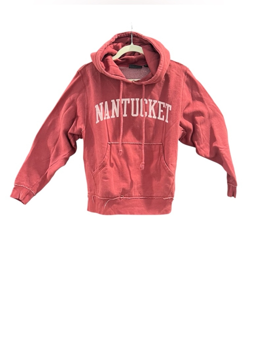 Vintage Jones & Mitchell Distressed Nantucket Red Hooded Sweatshirt